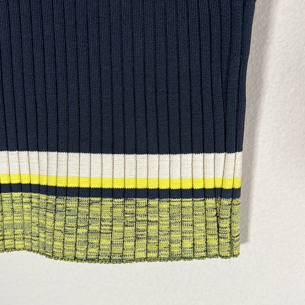 Rag & bone navy yellow ribbed cropped tank - Picture 10 of 13